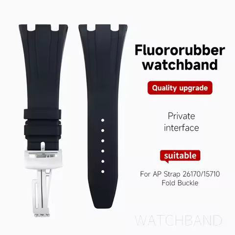 Soft Fluororubber FKM Watchband 28mm 18mm Buckle For AP Strap For Audemars Piguet Wristband 26170/26