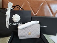 全新Chanel 灰色金球woc (100%正貨）