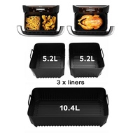 Rectangle Silicone Air Fryer Liner Dishwasher Safe for Ninja DZ071 AF500UK Basket