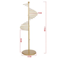 Multifunctional Clothing Store Floor Display Shelf Large Capacity Spiral Iron Scarf Rack Clothing Ba