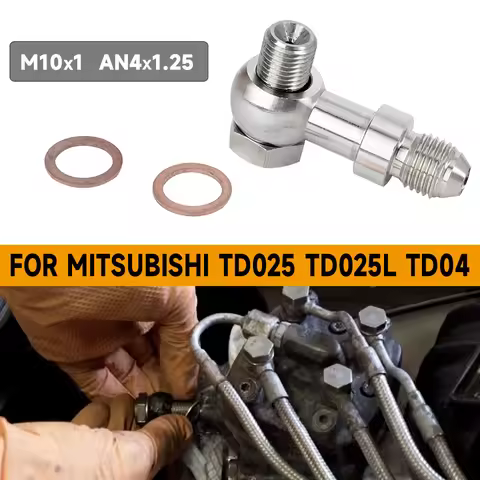1 Set Turbo Oil Feed Banjo Bolt Kit M10x1.25 to 4AN Turbo Oil Feed for Mitsubishi EVO 1-10 4G63T 4B1