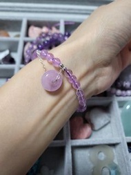 紫水晶紫鋰輝平安扣手串