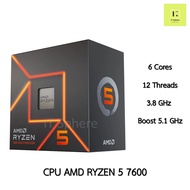 CPU AMD R5 7600 AM5 Ryzen 5 Ryzen5 ซีพียู เอเอ็มดี R 5 7000 series processor 7000series Ryzen 5 7600