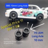 [Ori Wheels] Hot Wheels BBS 10mm Long Axle JDM Tayar Wheels Tyre Diecast 1/64 Swap Kastem Cheap Rubb