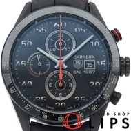 TAG Heuer Carrera Calibre 1887 計時賽車腕錶 CAR2A80.FC6237，保固卡，鈦金屬/皮革錶帶，男士腕錶，黑色，拋光，成色極佳 [二手]