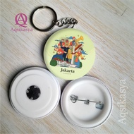GANTUNGAN KEYCHAIN SOUVENIR,/BROS PIN, DKI CITY FRIDGE STICKER, 4.4 CM DIAMETER