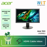 Acer E200Q Monitor - 19.5"/ 6ms(GTG) /75Hz/ TN Panel / HDMI / VESA/3 Years Warranty