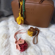 Sg SELLER Modeling Handy Tool Leather Flower Bud Flower Bag Pendant Key uim Student Backpack Lanyard