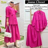 Setelan Wanita Terbaru 2023 JUANA ONE SET Bahan KATUN Ukuran M L XL XXL Jumbo Stelan 2 in 1 Baju Ata