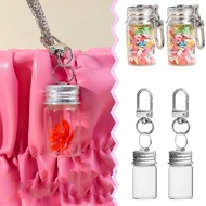7ml/10ml Mini Wish Bottle Keychain Transparent Storage Glass Bottles Keyring Empty Container Pendant