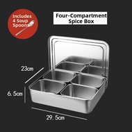 SHANNAIER | Food Grade 304 Stainless Steel 8-Section Spices Box
