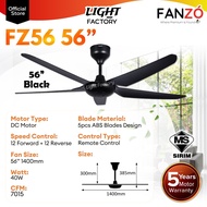 FANZO FZ56 FZ42 Ceiling Fan DC Motor Remote Control 5 Blades 24 Speeds Baby Ceiling Fan 5 Star Ratin