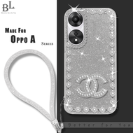 Phone Case Oppo A78 5G A77s A17 A17K A57 2022 A78 5G A96 A76 A95 Shiny Bling Glitter Casing A55 A95 A74 5G A54 Phone Case 3D Rhinestone Pearl Gradient Glitter Shiny Phone Case
