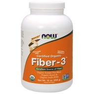 NOW Supplements, Fiber-3, Certified Organic, Non-GMO Project Verified, Psyllium Free, with Organic G
