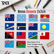 Oseania 2X3 cm Benua Oseania Country Cheek Sticker, Country Face Sticker