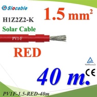 40 Meters Solar Wire PV1 H1Z2Z2-K 1x1.5 Sq.mm. DC Cable Cell Red