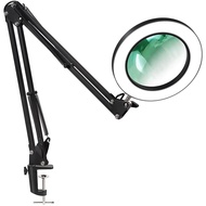 Magnifying Glass with Light and Bracket3 Color Modes Stepless Dimmable LED Desk Lamp Used for Readin