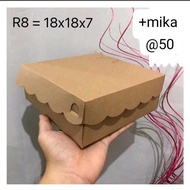 (BK-20) R8+MIKA DELIMA BRAND FOOD BOX CARDBOARD 18 / 20 BROWN KRAFT + MICA 4 SETTINGS CONTENTS 50 SH