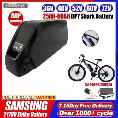 36v48v52v Ebike cham-rider 30ah 40 45 50ah 60ah Battery 60v72V Electric Vehicle Bicycle 21700 dp7 Lo