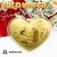 MOMAS GOLD WAFER Selamat Pengantin Baru  (1GRAM)  999.9 MOMAS Gold