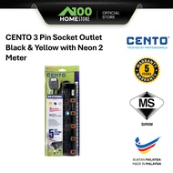 CENTO 3-Way/4-Way/5-Way 3 Pin Socket Outlet Black & Yellow with Neon 2 Meter CT-S533BY/CT-S534BY/CT-