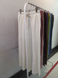 กางเกงพลีทผ้าเด้งเกาหลีขายาว ผ้านิ่ม  ผ้ามีน้ำหนักใส่สบาย ผ้าไม่ต้องรีด ผ้าไม่ย้วย  เอวผูก เอวตั้งแต่ 30-42 คนอ้วนใส่ได้