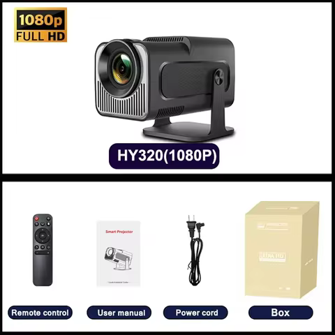 2025 4K Android 11 Projector Native 1080P 390ANSI HY320 Dual Wifi6 BT5.0 1920*1080P Cinema portable 