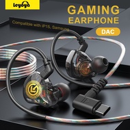 Leyoya 8D Surround Sound Bass Type C/3.5mm DAC Wired Earphones W/ Microphone in-ear Earphone Sport g
