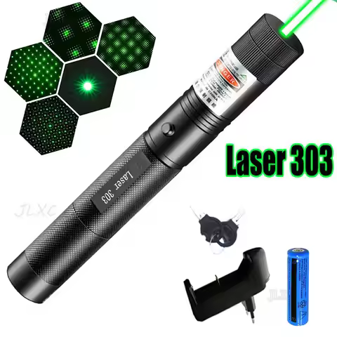 （Has battery）Green Red Laser Pointer 303 Teaching Tool Pet Automatic Cat Toys Adjustable Laser Focus