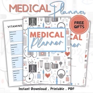 Medical Planner Printable, Health Planner, Digital Planner, PDF Planner, Instant Download Planner
