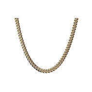 Rockyu gold 18-karat gold chain hip-hop Miami Cuban chain necklace Kihei necklace men's 18k necklace chain double gold 18-karat gold necklace gold chain ...