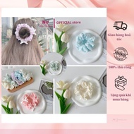 October 20 Gift Set for Girlfriend - Combo of 6 Handmade Korean Bow Scrunchies, Hot Trend Beautiful 