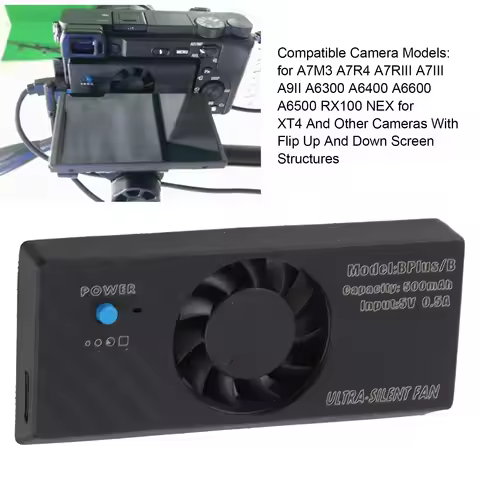 Camera Fan 500mah Battery Low Noise 3 Modes Type C Interface Efficient Camera Radiator Fan ABS for A