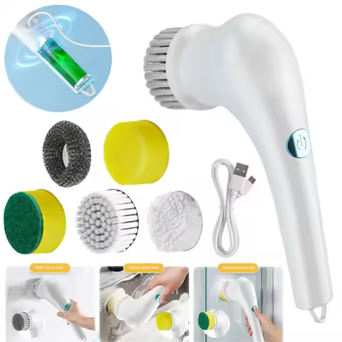 Electric Clean Brush Multifunctional Wireless Clean Brush 360 Degree Rotation 3 Replaceable Brush He