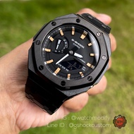 G-Shock Custom AP Style Black Steel Gold Dial