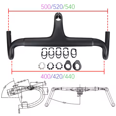 Full internal wiring BALUGOE Gravel Handlebar Carbon fiber Exotropism handle 28.6mm Bicycle Road Bik