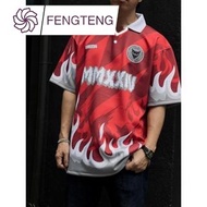 RETRO OVERSIZED JERSEY “RED FLAME” Free Custom Name