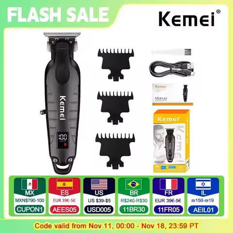 Kemei KM-2293 Hair Cutting Machine Professional Rechargeable Barber Hair Clippers Electric Hair Trim