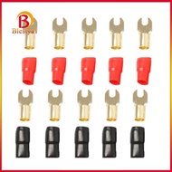 [Blesiya] 5 Pairs 4 AWG Gauge Fork Terminals Wire Connector Kit Positive+Negative