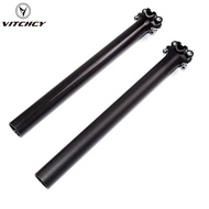 Unmarked Mountain Road Bike Full Carbon Fiber Seatpost T Type Aluminum Head Seatpost 3K Pattern Doub