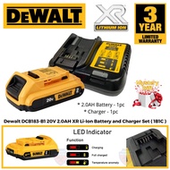 Dewalt DCB183-BI 20V XR Li-Ion BATTERY (2.0AH) & DCB112-B1 10.8V-18V MULTI VOLTAGE XR LI-ION CHARGER