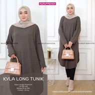 Baju Wanita Long Tunik Jumbo LD 120 Kaos Uniqlo Premium | Kayla - Army