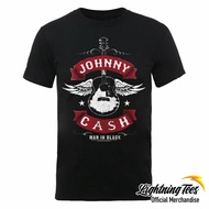 Johnny Cash Winged Guitar Black T-Shirt Funny Vintage Gift For Men