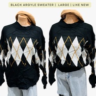 PRELOVED ARGYLE SWEATER (LARGE) LIKE NEW CONDITION
