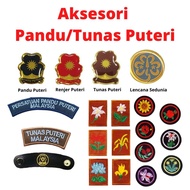 Aksesori Lencana Pandu Puteri Tunas Puteri/ Accessories Badges Pandu Puteri / Uniform Persatuan Seko