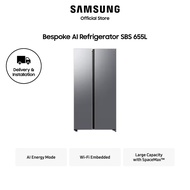 [Climate Voucher Eligible] Samsung RS70F65Q3TSS SBS - AI Energy Mode Bespoke Refrigerator, 655L