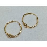 1 gram Light Gold One Ball Plain Ring Earrings