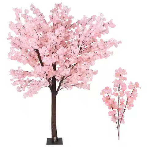 Artificial Cherry Trees Fake Cherry Blossom Pink Tree for Outdoor Garden Hotel