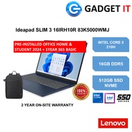 LENOVO IDEAPAD SLIM 3 16IRH10R 83K5000WMJ / 83K5000XMJ LAPTOP (C5-210H,16GB,512GB SSD,16"WUXGA,WIN11