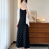 dress pantai elegant dress [Chopin Nocturne] Rok suspender bunga musim bunga, perangai longgar fesye